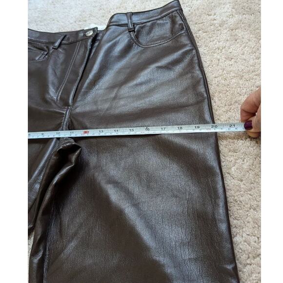 Aritzia Wilfred Melina Rich Mocha Brown High-Rise Straight Leg Pants, size 10 - Picture 5 of 11